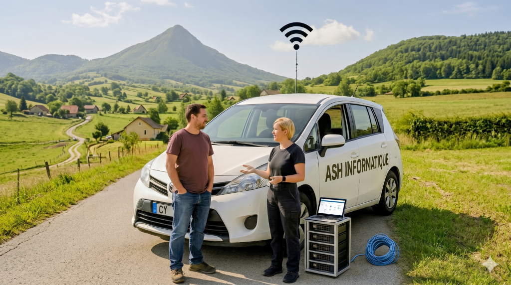 Ash Informatique en intervention – zone Cantal Mauriac Ydes Bort-les-Orgues Saignes Corrèze Puy-de-Dôme